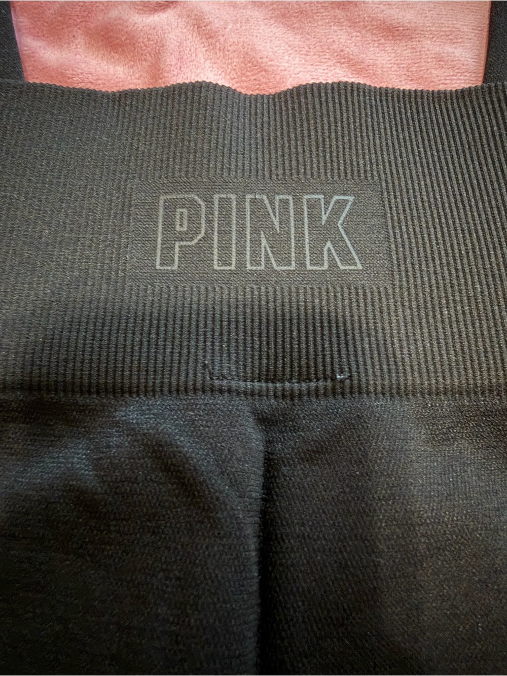 Victoria's Secret PINK Black Leggings with Pink Waistband Accent